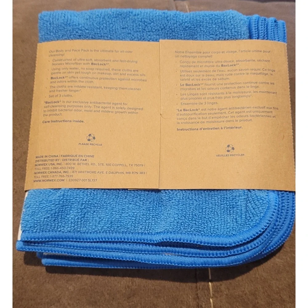 Norwex Set of 3 Body and Face Pack Marine Blue